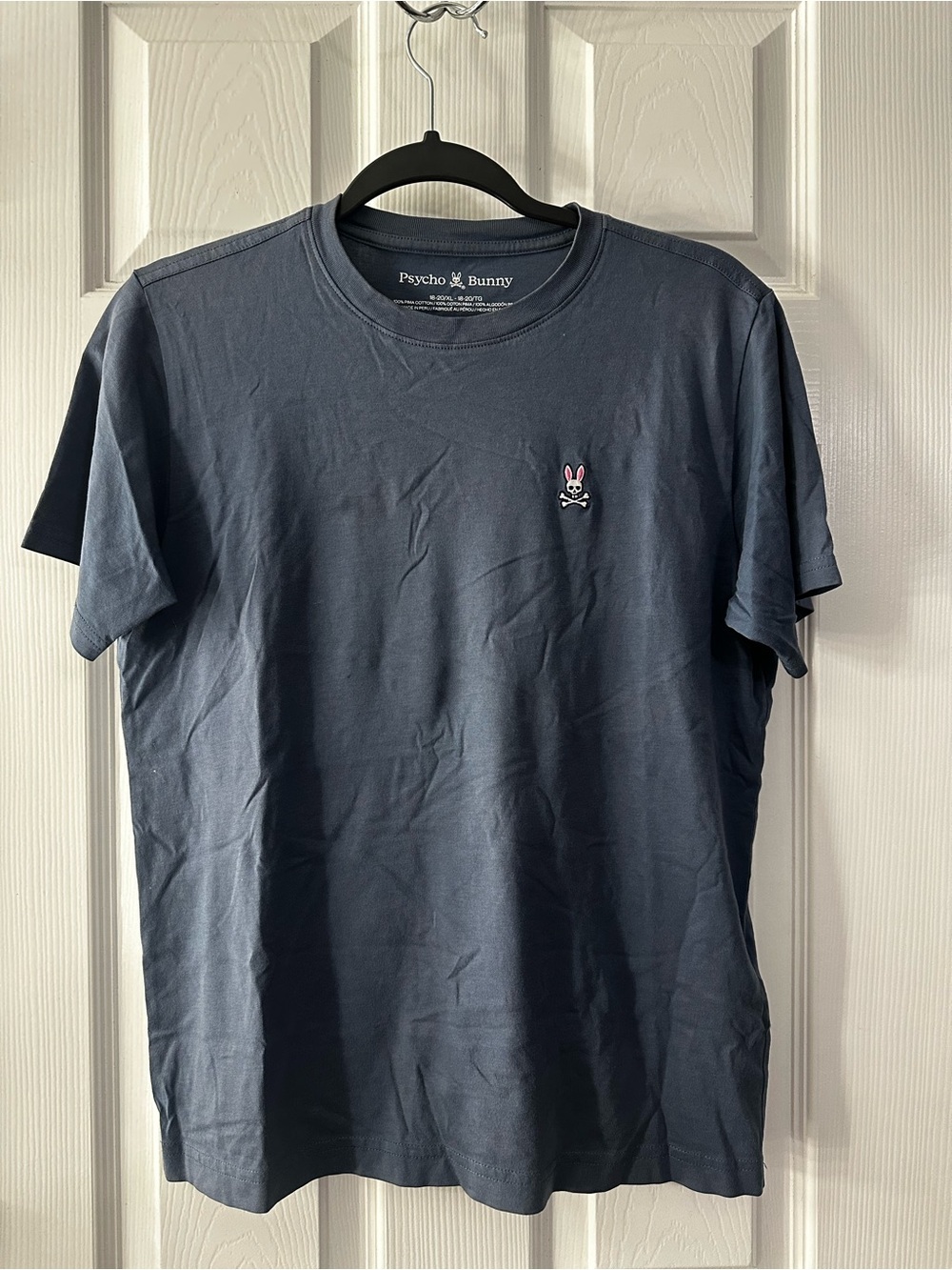Psycho Bunny Men's Navy Crew Neck Short Sleeve Tee with Embroidered Bunny